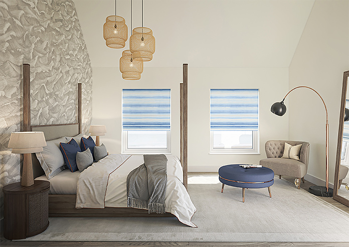 Ombre Velvet, Sky - Motorised Roman Blind - Image 8